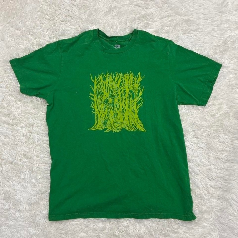 100% Organic Cotton The North Face green Streetwear graphic tee Size XXL